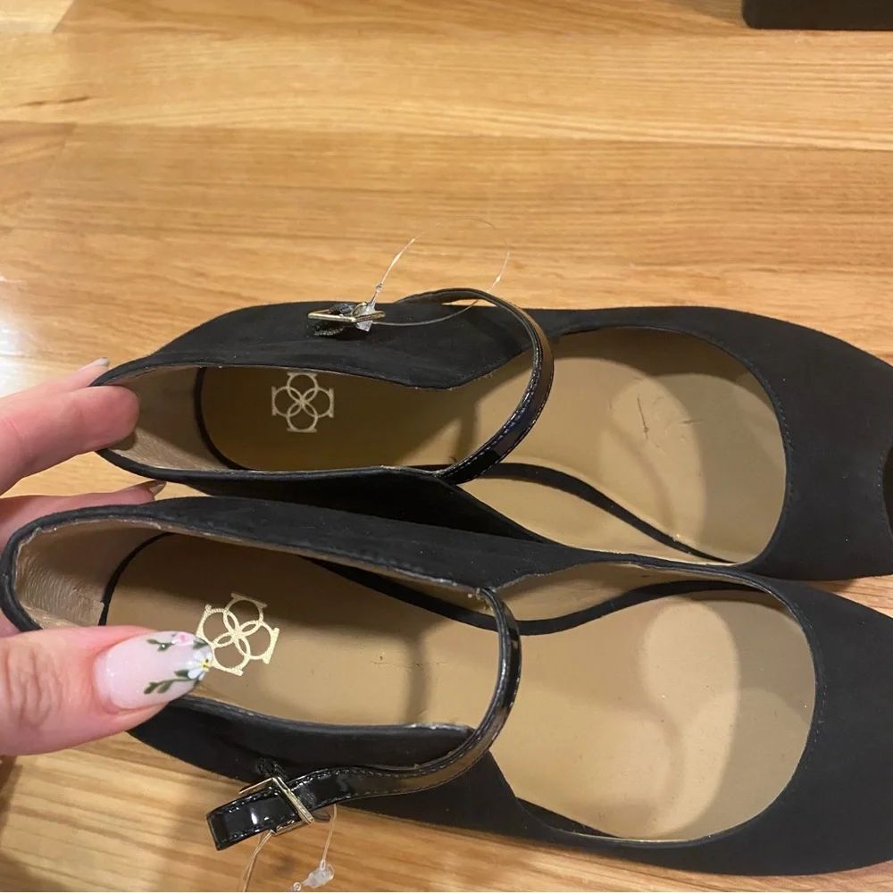 Ann Taylor Suede Peep Toe Stilettos - Picture 5 of 9